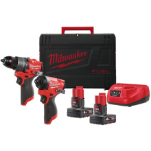 DUOPACK MILWAUKEE PERCEUSE + VISSEUSE A CHOC M12FPP2A2-402X 12V/4A